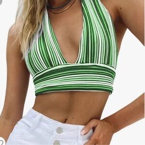 Women’s Halter Backless Knitted Crop Top